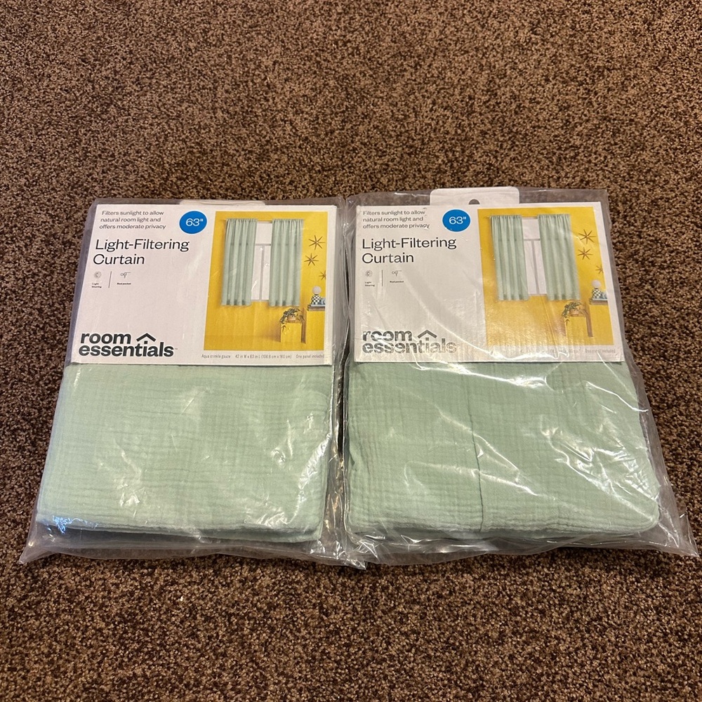 Room Essentials Aqua Light-Filtering Curtain